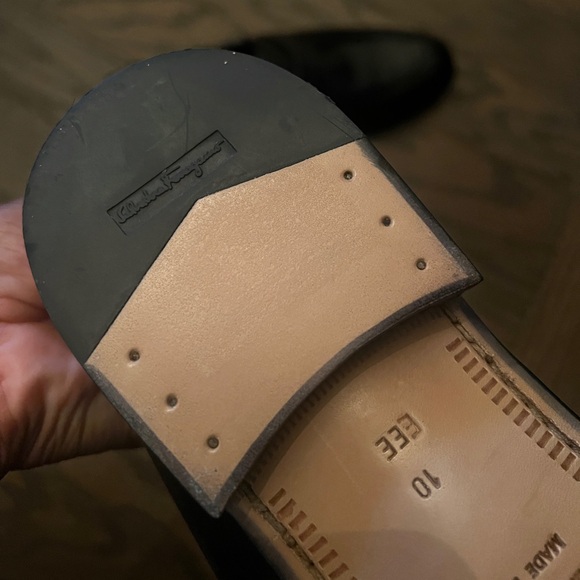 NEW w/o box Salvatore Ferragamo FERRAGAMO Funes Loafers black Italian Leather - Picture 13 of 14